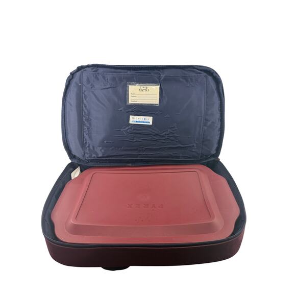 PYREX Portables 3 Qt Casserole Dish Insulated Carrying Bag Red - Picture 3 of 6